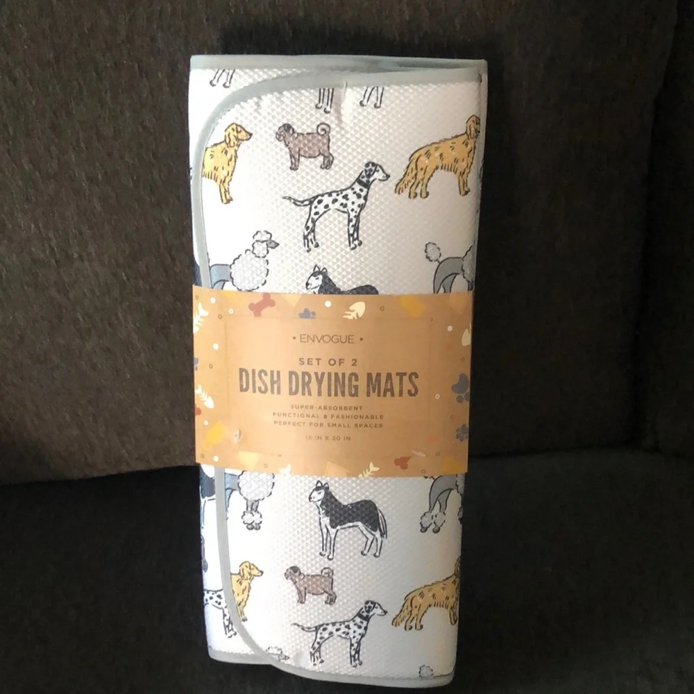 Mixed DOG Breed Drying Mats by Envogue Poodle Dalmatian